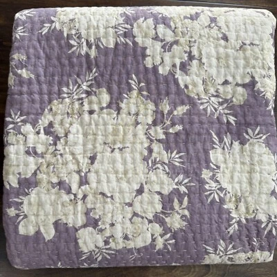 POTTERY BARN JULIETTE TOILE REVERSIBLE PICK-STITCH KING/CAL KING QUILT ~WISTERIA - Image 1 of 4