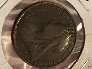 Great Britain 1899 One Penny Cent Queen Victoria Coin - Picture 1 of 2