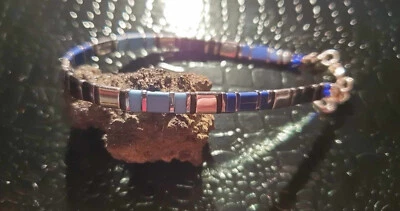 Armband Fusskette Unisex Türkis Obsidian Lapislazuli Style Silber mit Muster 3 - Bild 1 von 4