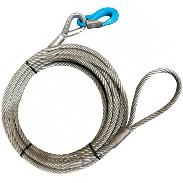 12mm Anschlagseil Schlaufe-Haken Hubseil Drahtseil Stahlseil Forstseil Hebeseil