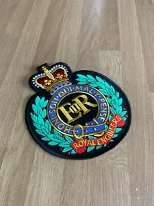 Royal Engineers - Embroidered - Sew On Biker LARGE BACK Patch / Badge - Picture 1 of 9