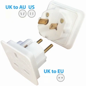 UK to EU Europe AU Australia US America Canada Travel Adapter Converter Plug UK - Picture 1 of 3