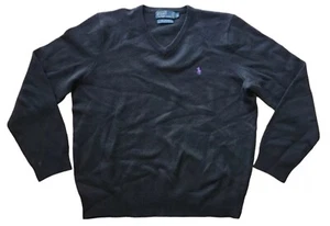 Polo Ralph Lauren Pullover Herren XL schwarz 100% Lammwolle Pulli V-Ausschnitt - Bild 1 von 3