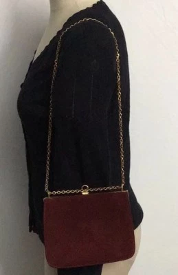 Bolsa de noite VIntage 1960’s Nicholas Reich camurça sangue de boi excelente estado - Imagem 1 de 4