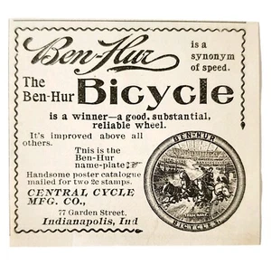 Central Cycle Ben Hur Bicycle 1897 Advertisement Victorian Bikes ADBN1A12 - Picture 1 of 1
