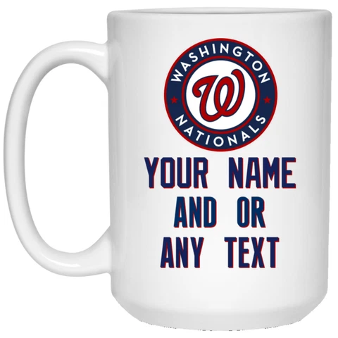 Custom Personalized Washington Nationals White 15 oz Ceramic Coffee Mug Cup Cover