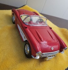 Road Tough 1957 Chevrolet Corvette Red Convertible 1/18 Scale Die Cast Used 