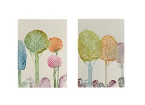 "Juego de 2 árboles de pintura HP originales de Kenna Aceo 2,5"" X 3,5""" - Imagen 1 de 3