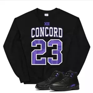 Air Jordan 12 Retro Black Dark Concord Unisex Sweatshirt Size S - Picture 1 of 1