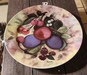 # 1 Godinger & Co Still Life 10 5/8" Plate Fruit Berries Cherries Plums - Picture 1 of 7