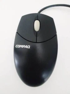 Original Compaq / Logitech 2 Button Mechanical PS/2 Mouse Scroll Wheel - Black - Picture 1 of 8