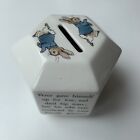 Vintage Wedgewood Hexagonal   Peter Rabbit Money Box   Beatrix Potter   1990S