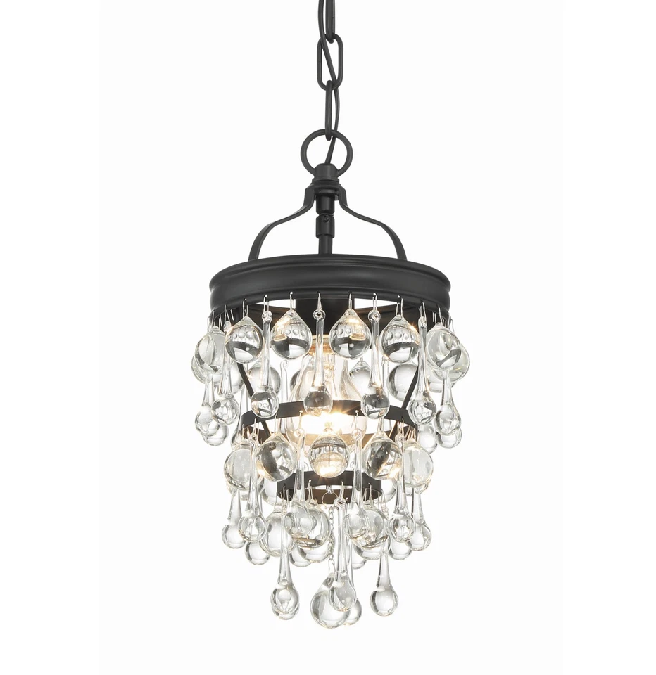 Мини-кулон Crystorama Lighting Group 131 Calypso 7 дюймов ширина кристалл - черный - Изображение 1 из 4
