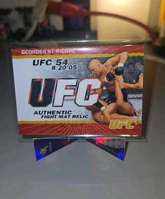 2009 Topps UFC Round 2 GEORGES ST PIERRE GSP RC Fight Mat Relic # /199 - Image 1 of 2
