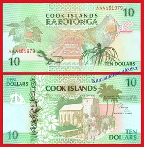 COOK ISLAS 10 Dollars dolares 1992 AAA Pick 8 SC / UNC - Picture 1 of 1