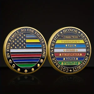 No One Fights Alone Coin First Responder Military Corrections Sammlerstück 1 Stück - Bild 1 von 7