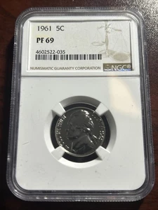 1961 NGC PF69 JEFFERSON NICKEL 5c PF 69 - Picture 1 of 4