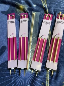 Bundle Bamboo Knitting Needles 3/3.5/3.75/4/6.5 Mm Light Weight - Picture 1 of 6