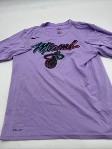 Nike Miami Heat Long Sleeve Shirt Men Medium Graphic Print Purple..#29778 - Picture 1 of 8