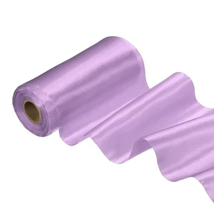 6 Inch Wide Satin Ribbon, 22 Yards Single Face Solid Ribbon, Purple - Picture 1 of 7