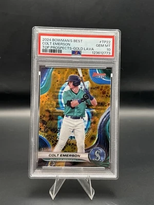 2024 Bowman's Best Colt Emerson Gold Refractor /50 Mariners PSA10 - Image 1 of 2