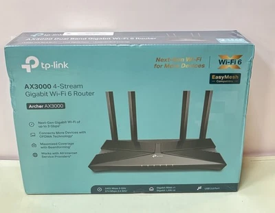 TP-Link Archer AX3000 Dual-Band Wi-Fi 6 Router Wireless Sealed New - Image 1 of 4