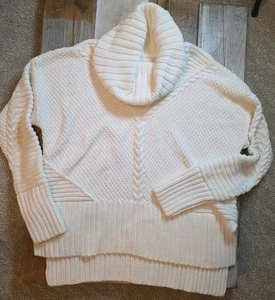 Rachel Ashwell Pullover Pulli elfenbeinfarben Wasserfallausschnitt Damen Größe L - Bild 1 von 7