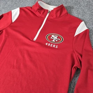 San Francisco 49ers Quarter Zip Donna Grande Rosso NFL Team Apparel TX3 Cool - Foto 1 di 12
