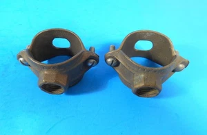 2x Abrazaderas de tubo separadoras Steampunk vintage de bronce arco iris de 1-1/2"x1/2" - Imagen 1 de 5