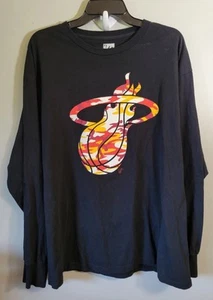 Miami Heat T-Shirt Size XL Long Sleeve Black Cotton Lebron James #6 - Picture 1 of 5