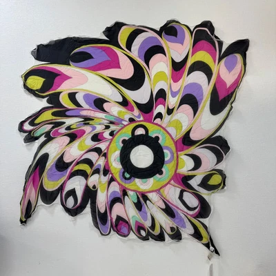 EMILIO PUCCI Large Silk Scarf, Irregular Square, Designer Stole, Unique Pattern - Image 1 of 4