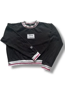 Jersey Stussy Recortado Talla 10 Negro Con Logo Borgoña y Plata Streetwear EX - Imagen 1 de 9
