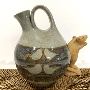Australian Studio Pottery CARAFE JUG 20cmH Handled Stoneware  - Signed - Bild 1 von 8