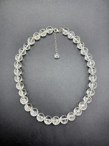 Bergkristall facettiert Designer Halskette Collier 925 Silber Ø12,5 mm 43-48 cm - Bild 1 von 16