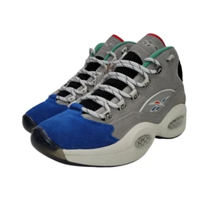 Reebok Classics Question Mid Shoes Men's Sneaker Grey/Blue Multi Sz GZ7283 NEW! - Picture 1 of 8