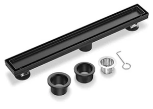 EXF 18" Schwarz Linear Duschablauf, Wendeabdeckung, Haarfänger. - Bild 1 von 3
