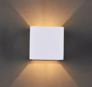 Paintable Wall Light, Gypsum/Ceramic/Plaster, 1xG9 Up/Down White, Square Shape - Picture 1 of 4