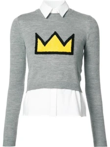 Alice + Olivia AO X Basquiat Nikia Sweater Shirt Wool Knit Top SIZE XS NWOT - Picture 1 of 12