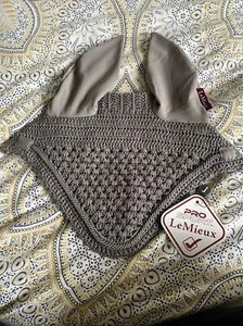 LeMieux Vogue Fly Hood Grey - Braid Detail, Soft, Crochet - Picture 1 of 2