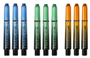 3 juegos de varillas de dardos cortas XQMax Max Grip degradadas - azul verde naranja - Imagen 1 de 1
