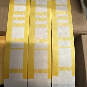 Essential 1000PCS $10000 Dollar Currency Straps-Bill Wrappers Money Bands to ... - Picture 1 of 3