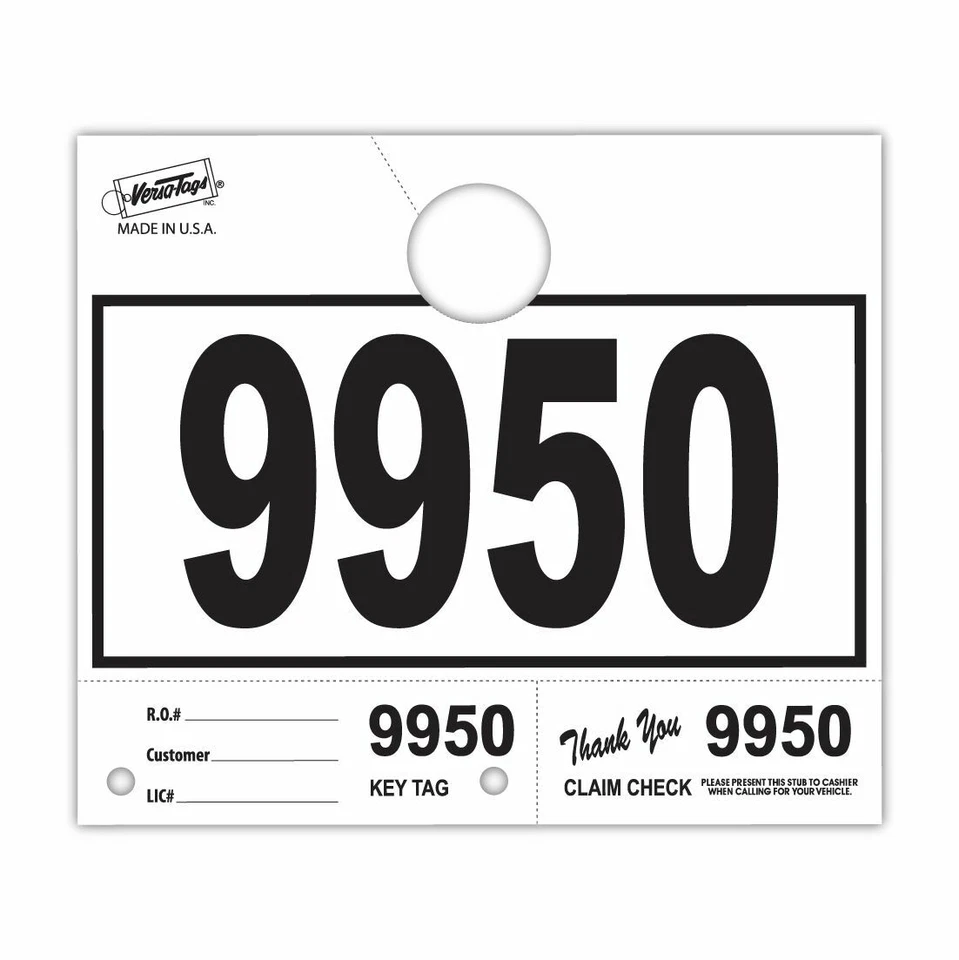 1000 Car Dealer Service Hang Tags Mechanic Repair Shop 3 Piece System - White - Image 1 of 1