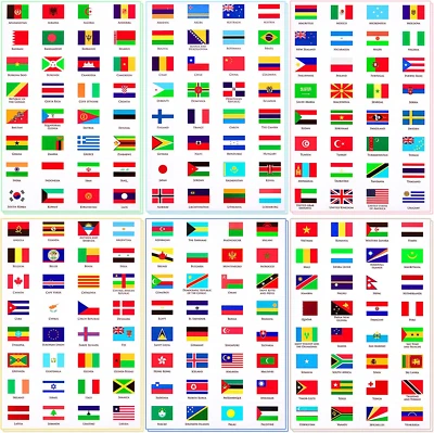 384 Pieces World Flag Stickers Assorted Country Flag Stickers Flags of The World