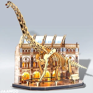 3D Wooden Puzzle Mechanical Wooden Miniature Dinosaur Museum with Light Model - Picture 1 of 8