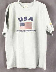 EUC OFFICIAL XIX OLYMPIC WINTER GAMES USA 2002 Salt Lake City T-Shirt Unisex XL - Picture 1 of 5