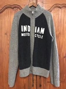 Indian Motorcycle Lambswool Cotton Cardigan Sweater Zip Up Lucky Brand Size XL - Bild 1 von 8