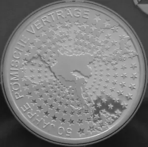 Germany 10€ Silver Proof 2007 F Treaty of Rome 50th Anniversary KM#264 - Picture 1 of 2