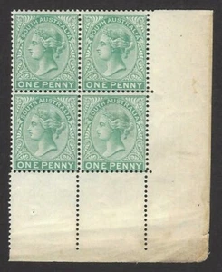 South Australia #57 1868 1p blue-green perf.14 proof MNH block of 4 - Picture 1 of 2
