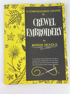 Un corso completo in libro ricamo crewel Marion Nichols 2a stampa 1975 - Foto 1 di 8