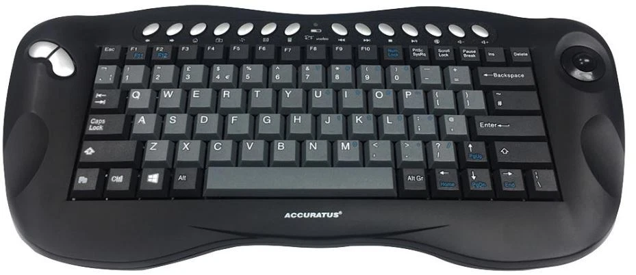 ACCURATUS - Wireless Multimedia Keyboard with Optical Trackball Black - Image 1 of 1
